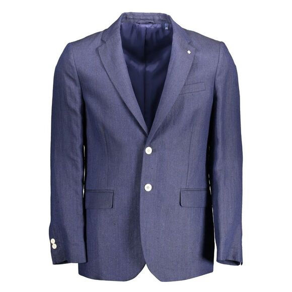 Gant Elegant Blue Linen Classic Men's Jacket